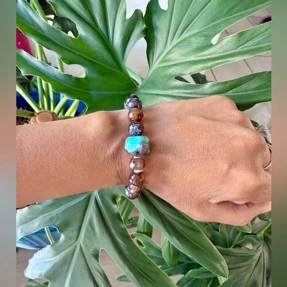 Amazonite & Agate Bracelet (one) - Picture 1 of 6